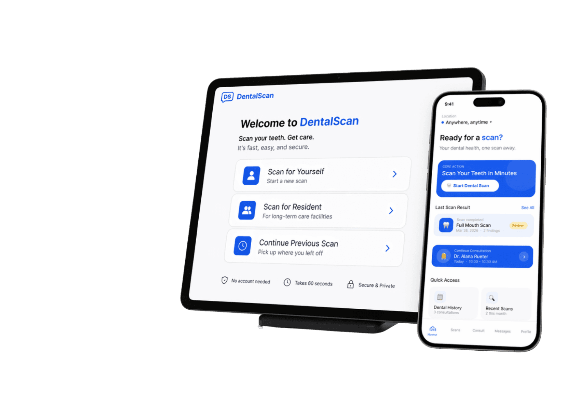 DentalScan system dashboard